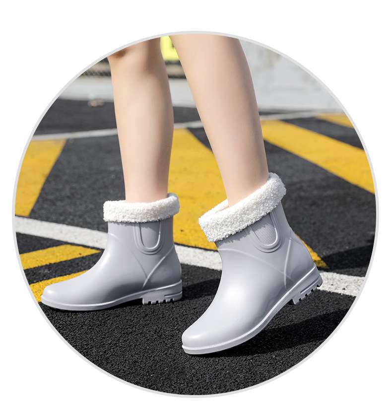 長靴レディース 長靴 スタイリッシュ防水ショートブーツ