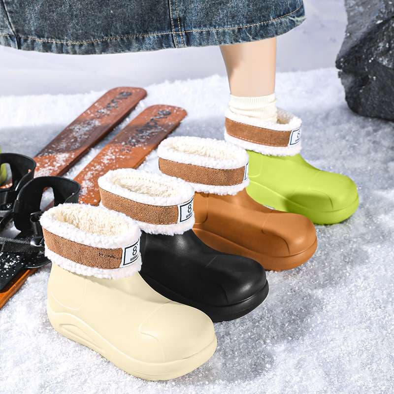 長靴レディース 長靴 もこもこ防寒ブーツ ショート丈