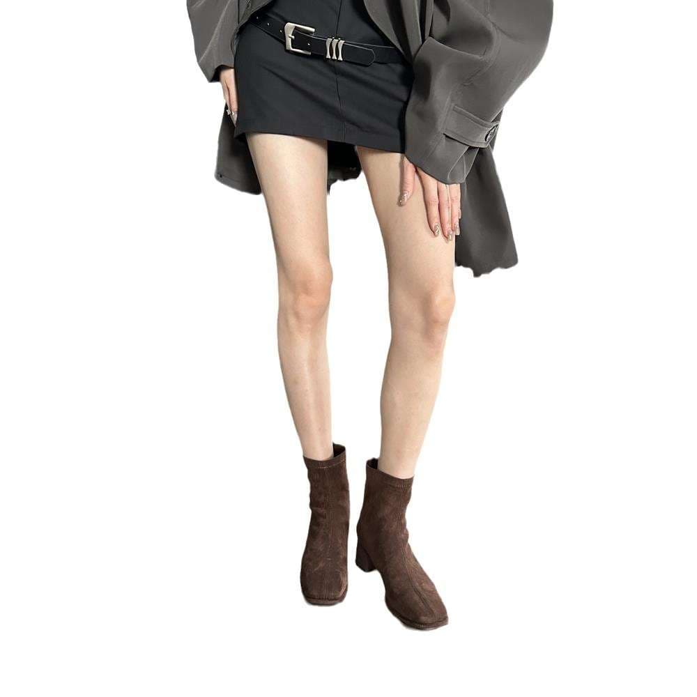 長靴レディース 長靴 モダンシックなアンクルブーツ