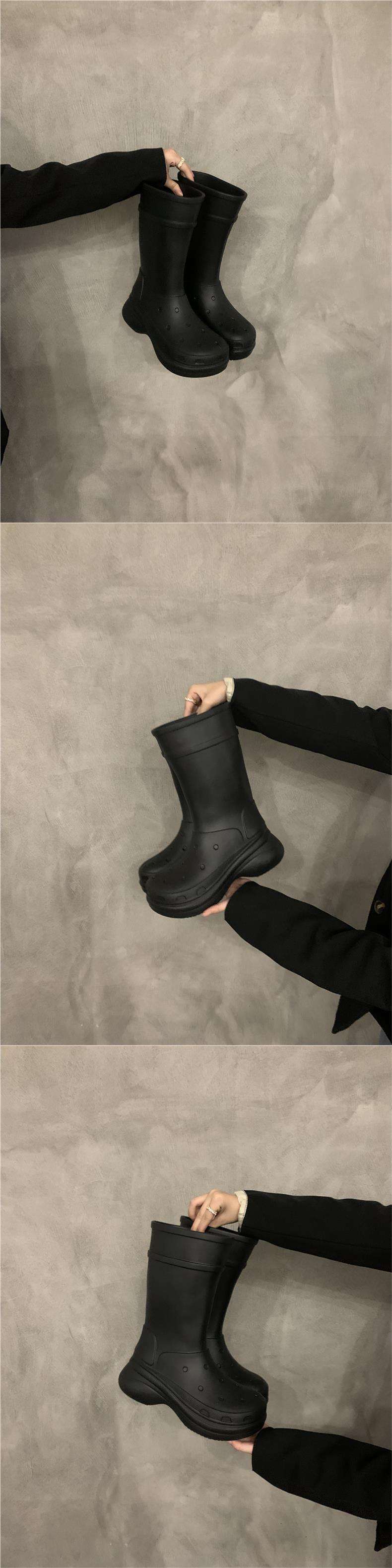 長靴レディース スタイリッシュ防水ブーツ