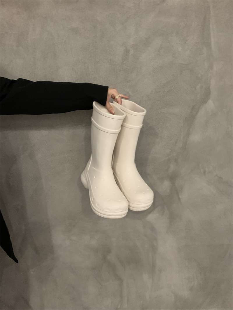 長靴レディース スタイリッシュ防水ブーツ