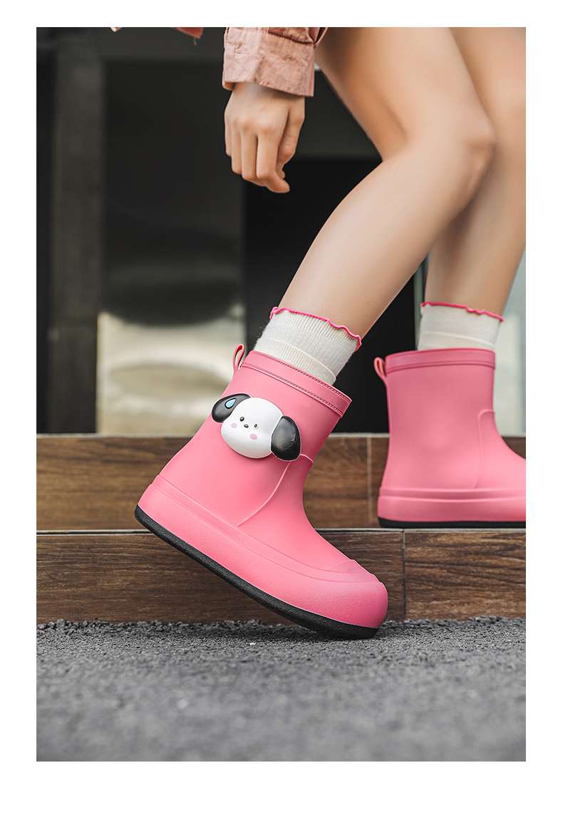 長靴レディース 雨の日が楽しくなる犬モチーフの長靴
