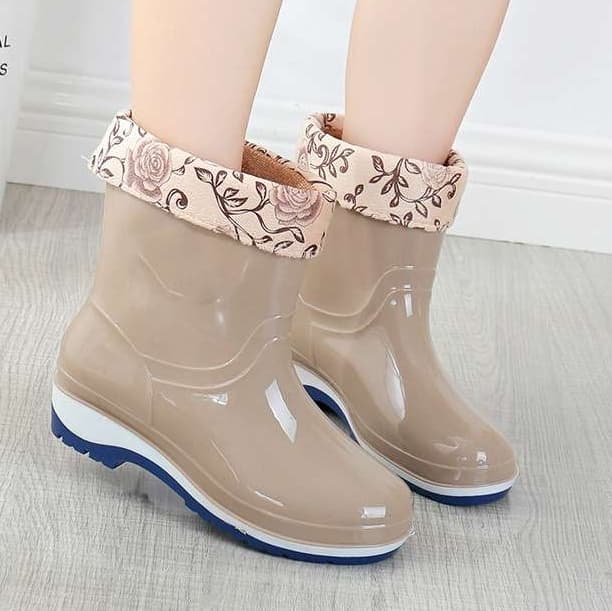 長靴レディース 雨の日も快適 花柄デザイン長靴