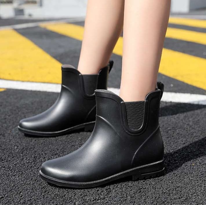 長靴レディース 長靴 スタイリッシュ防水ショートブーツ