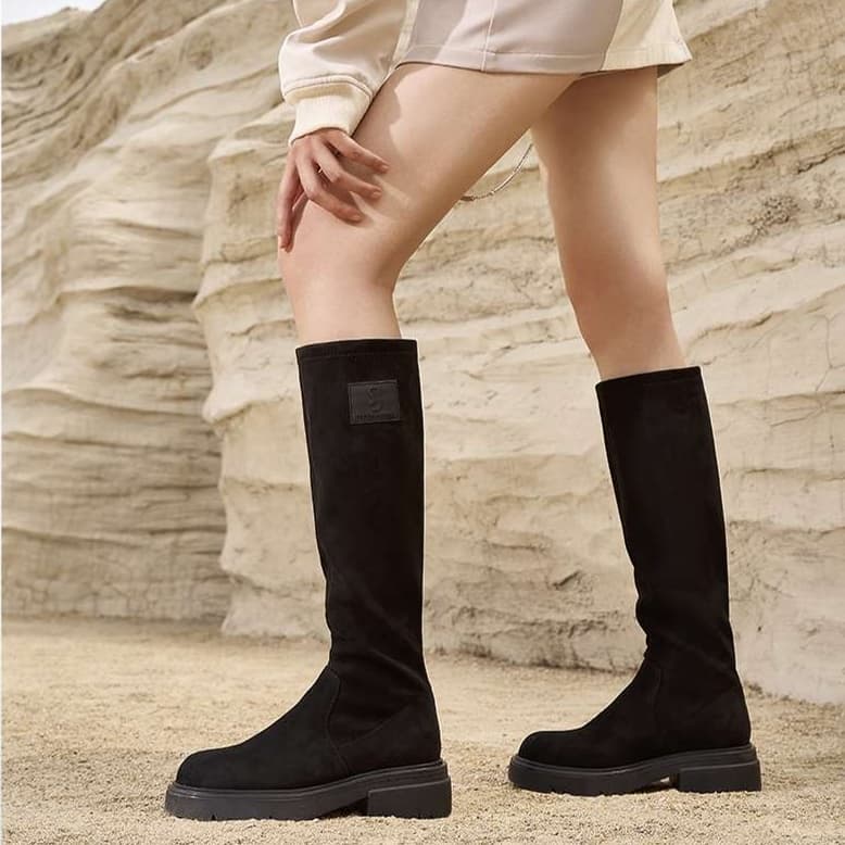 長靴レディース 伸縮性抜群のロングブーツ