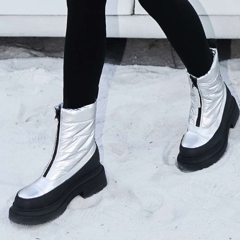 長靴レディース 秋冬の定番 快適防寒ジッパーブーツ