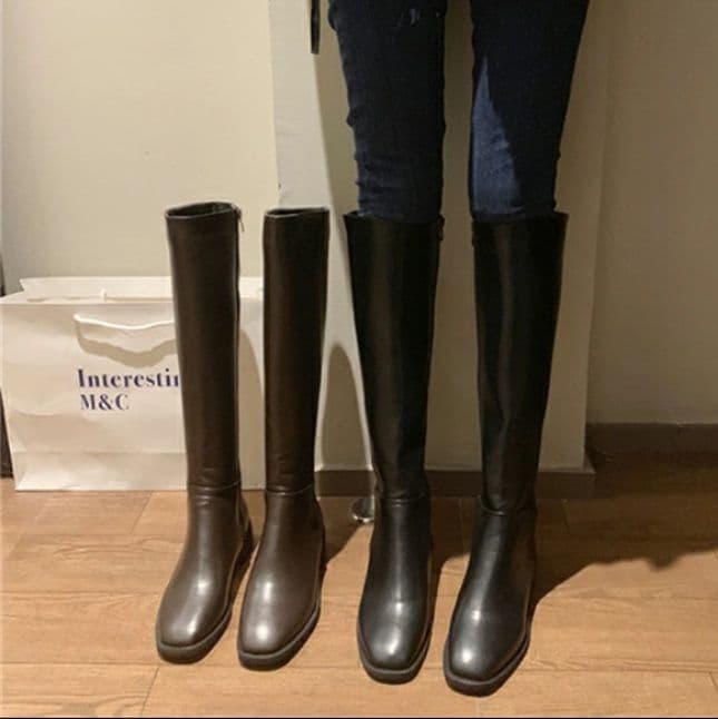 長靴レディース 女性用ロング丈乗馬風長靴 低反発素材