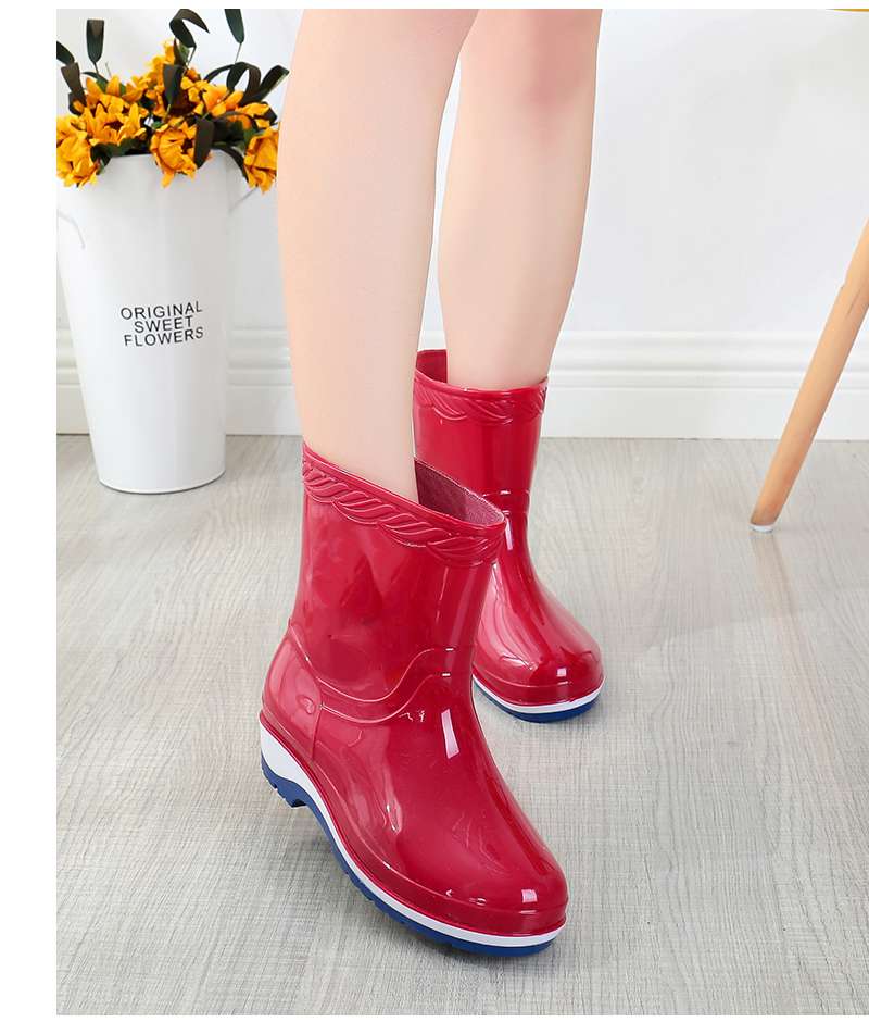 長靴レディース 雨の日も快適 花柄デザイン長靴