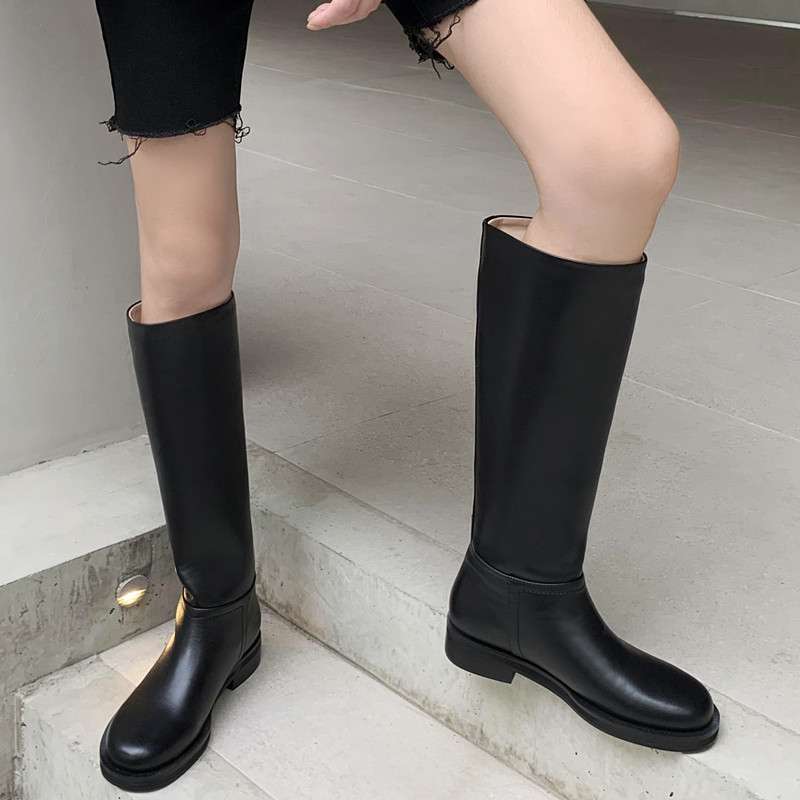 長靴レディース 長靴 シンプル美脚ロングブーツ