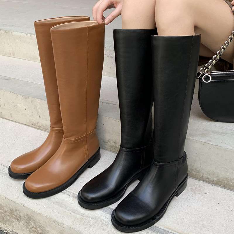 長靴レディース 長靴 シンプル美脚ロングブーツ