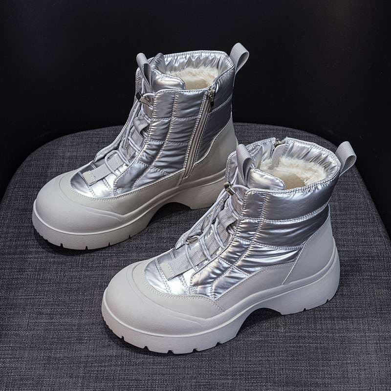 長靴レディース ふわもこ防寒ブーツ スタイリッシュ防水
