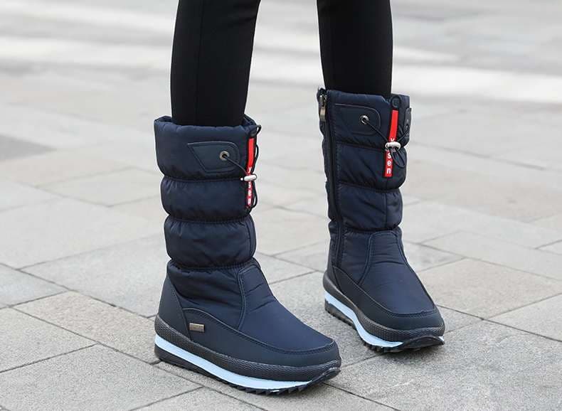 長靴レディース 防寒ムートン風スノーブーツ