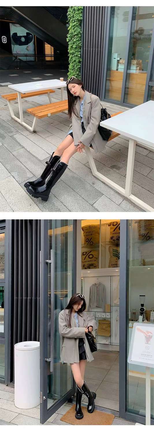 長靴レディース リボン付きエレガント長靴