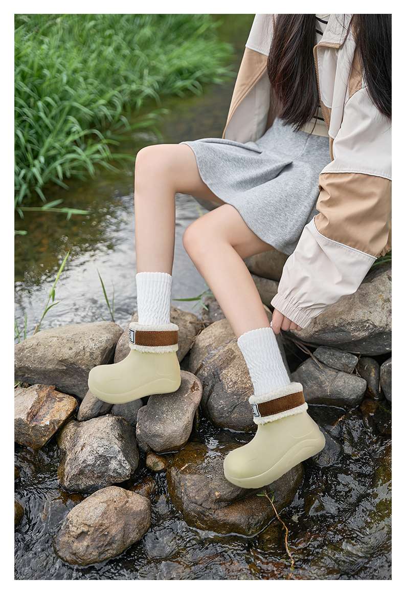 長靴レディース 長靴 もこもこ防寒ブーツ ショート丈