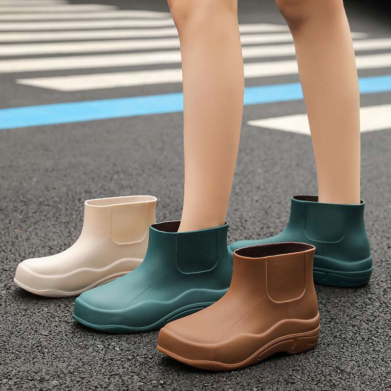 長靴レディース 長靴 雨の日も弾むステップ ショートレインブーツ