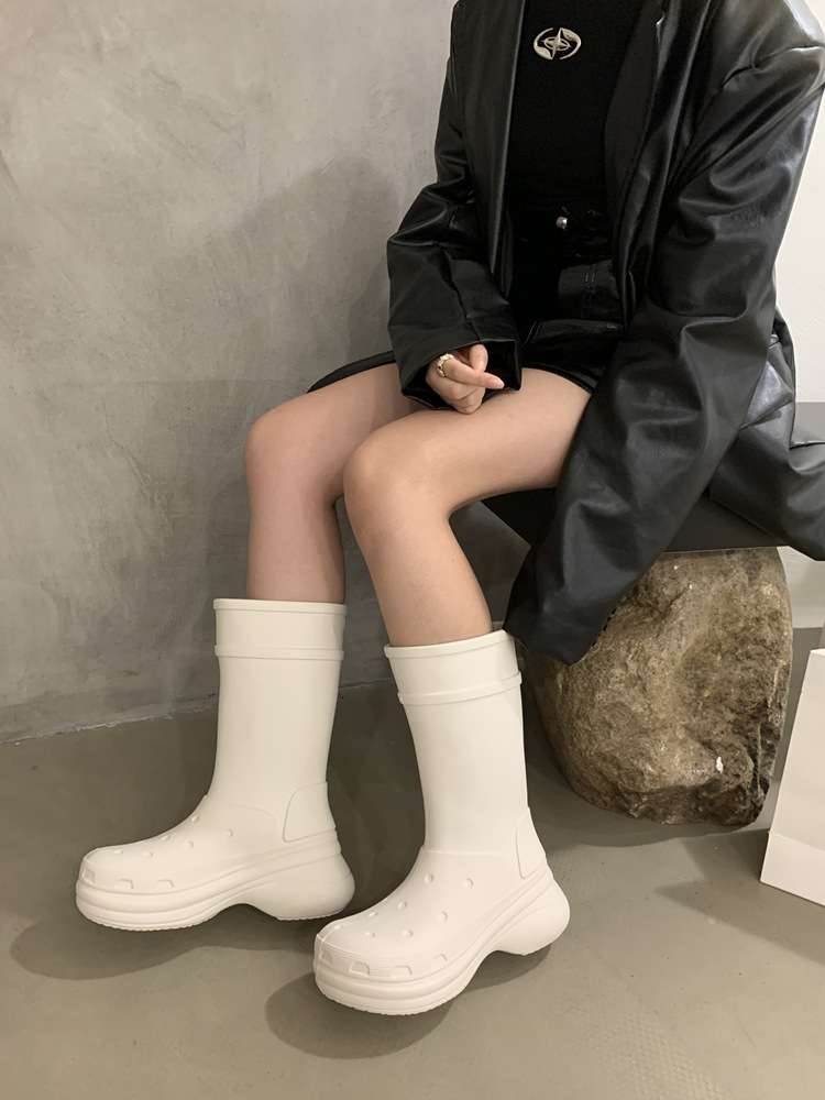 長靴レディース スタイリッシュ防水ブーツ
