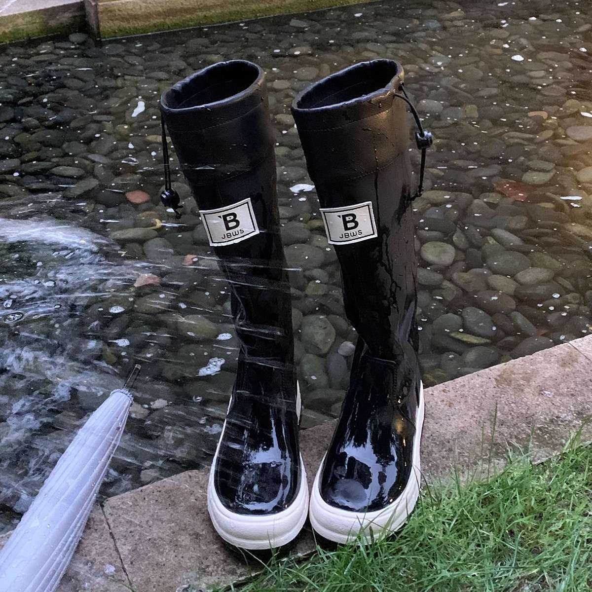 長靴レディース カジュアル防水長靴 ファッション性抜群