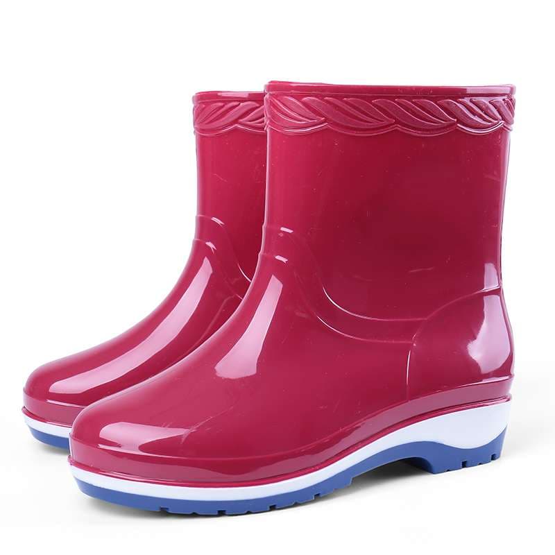 長靴レディース 雨の日も快適 花柄デザイン長靴