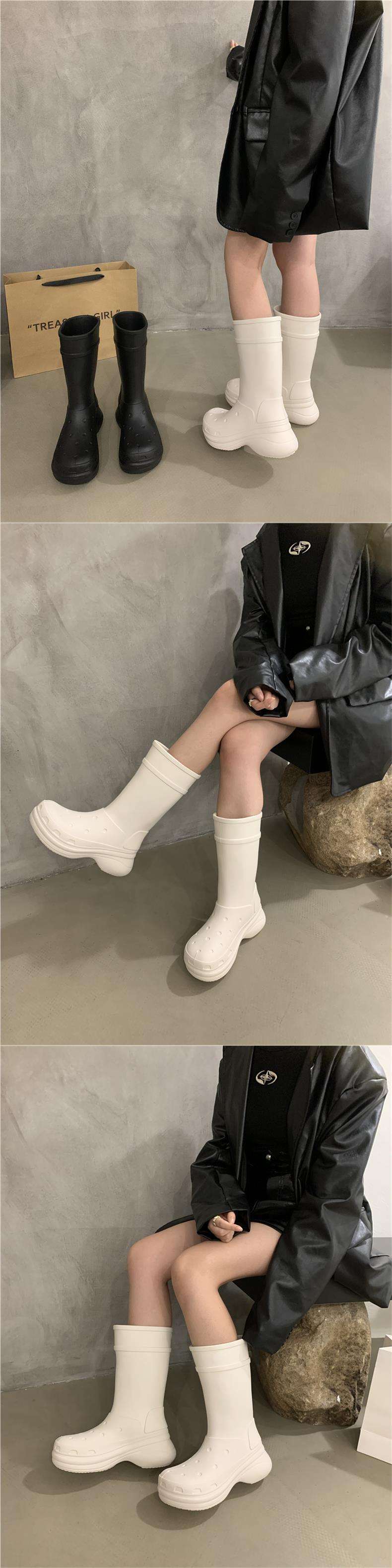 長靴レディース スタイリッシュ防水ブーツ