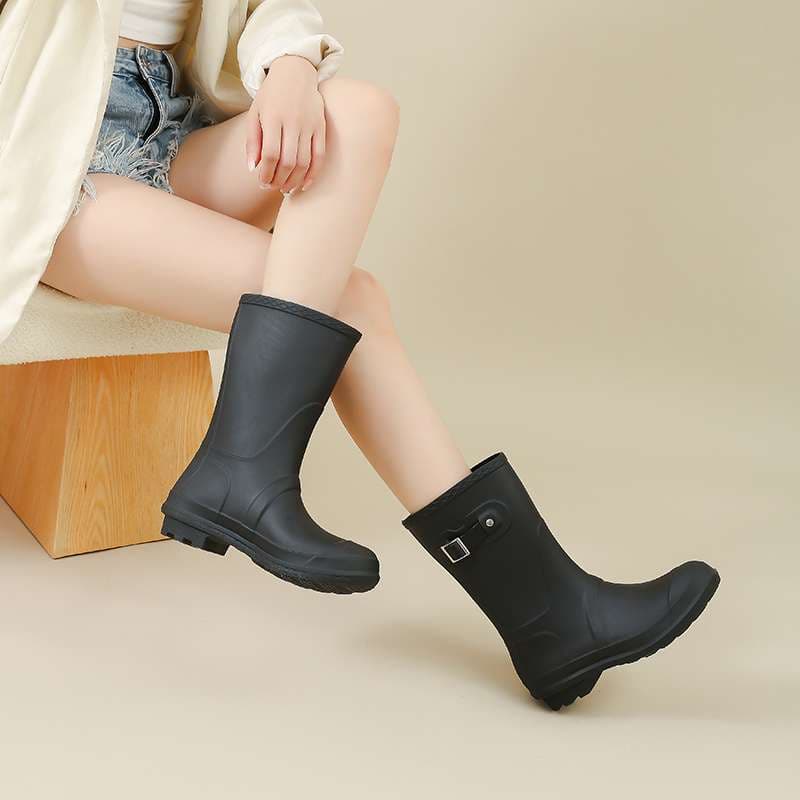 長靴レディース エレガントレインブーツ ミドル丈