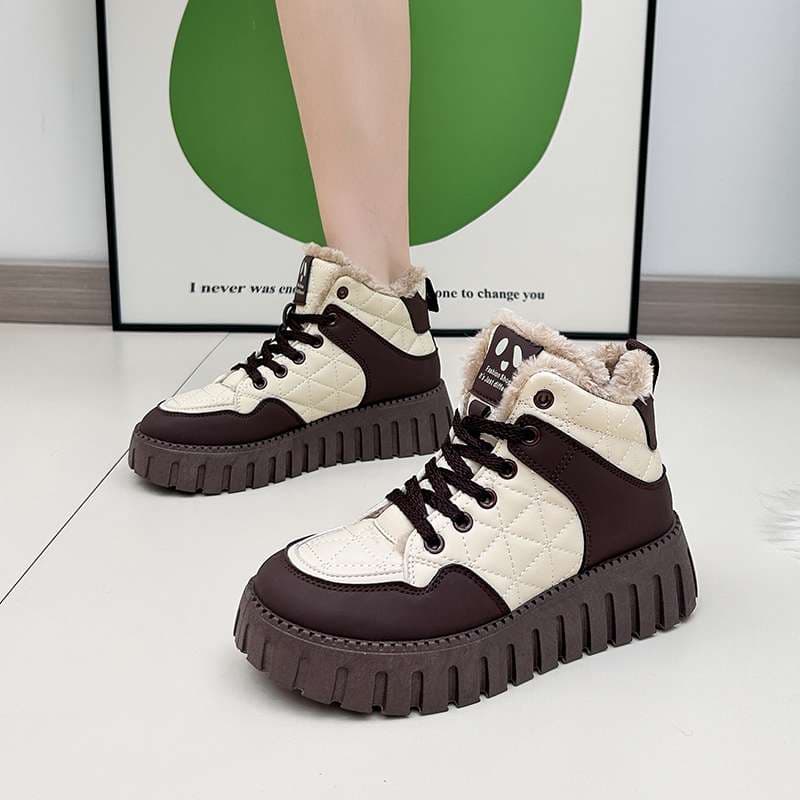 長靴レディース もこもこ冬用フラットスニーカー