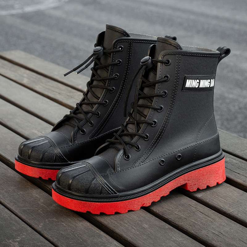 長靴レディース 作業用タフソール編み上げブーツ