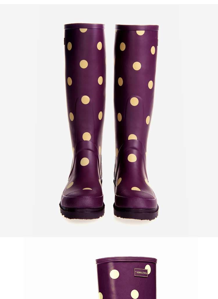 長靴レディース 水玉模様のファッション長靴