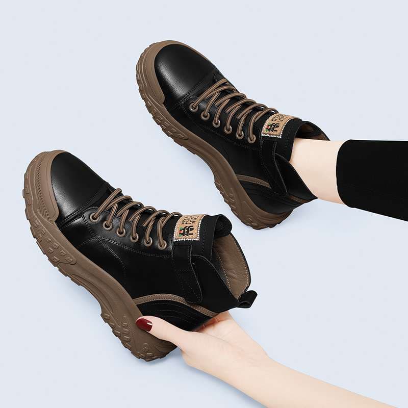 長靴レディース アウトドア風カジュアル厚底ブーツ