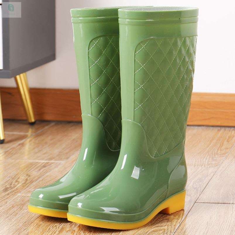 長靴レディース オシャレな防水長靴 ダイヤモンドキルト