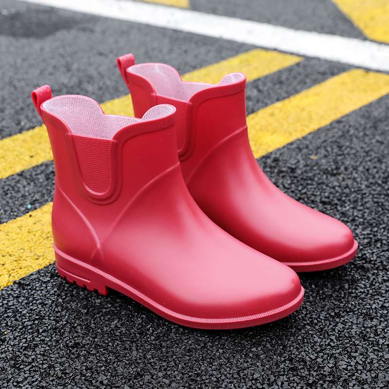 長靴レディース 長靴 スタイリッシュ防水ショートブーツ