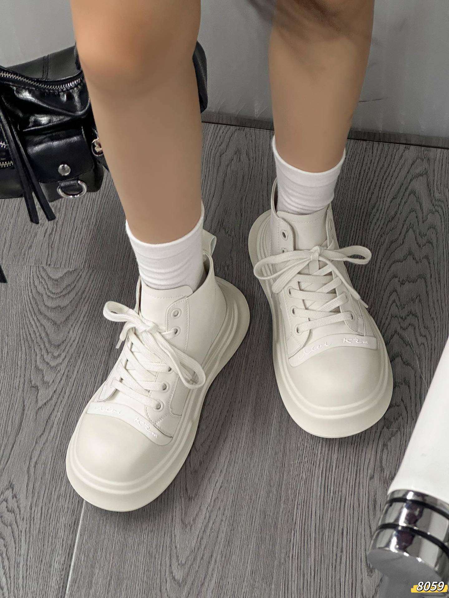 長靴レディース 長靴 モダンチャンキーハイカットスニーカー