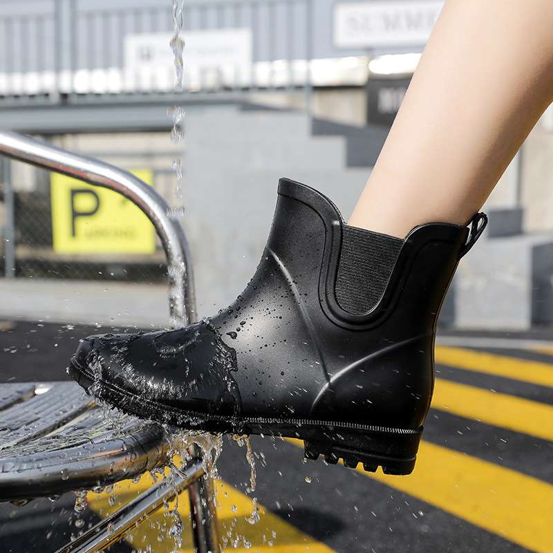 長靴レディース 長靴 スタイリッシュ防水ショートブーツ