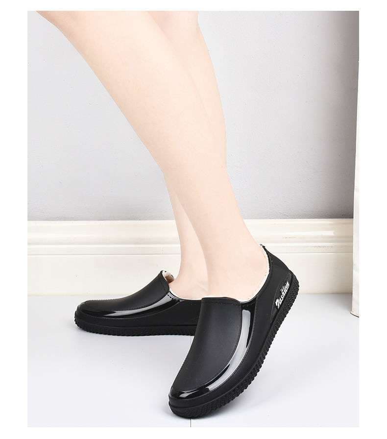 長靴レディース 雨の日も快適 ふわもこ防水シューズ