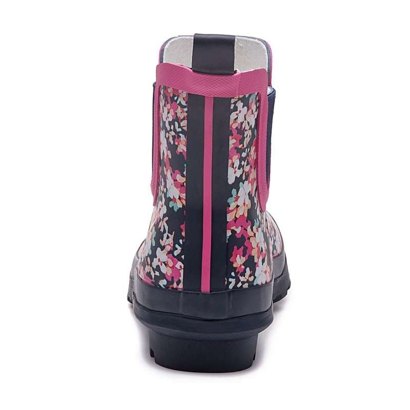 長靴レディース 花柄アンクル丈レインブーツ