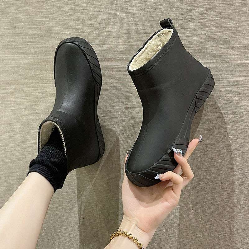 長靴レディース 長靴 シンプルモダン ショート防水ブーツ