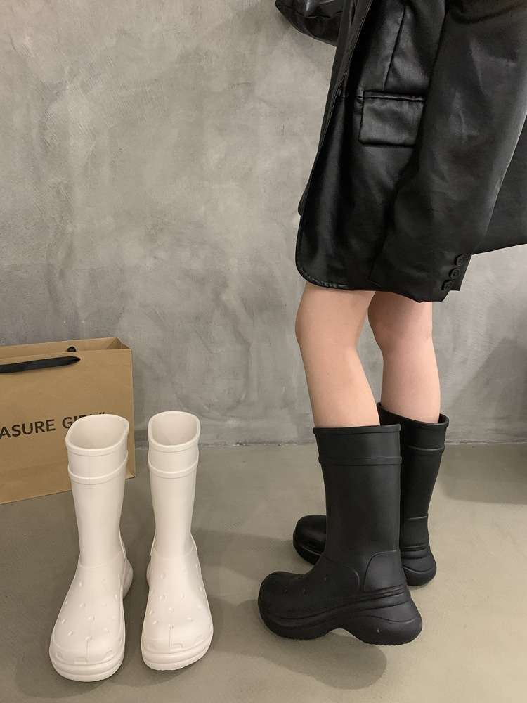 長靴レディース スタイリッシュ防水ブーツ
