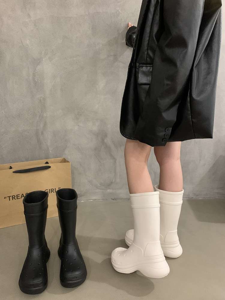 長靴レディース スタイリッシュ防水ブーツ