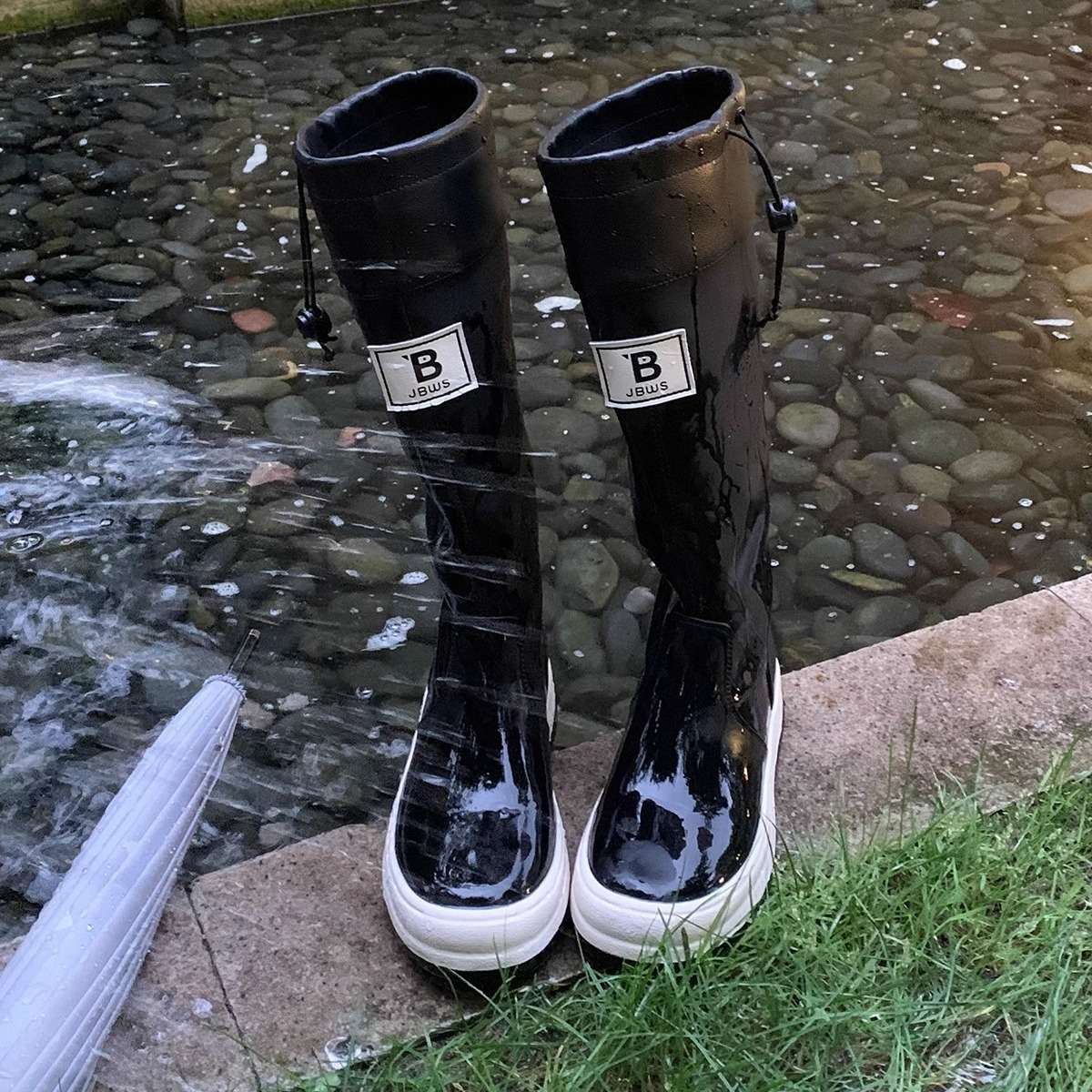 長靴レディース カジュアル防水長靴 ファッション性抜群