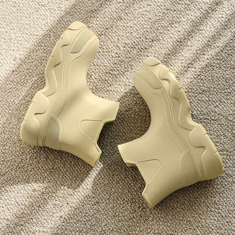 長靴レディース チャンキーソールスリップオン長靴