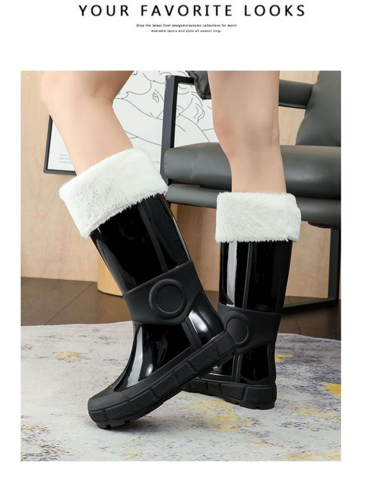 長靴レディース モダン機能性レインブーツ