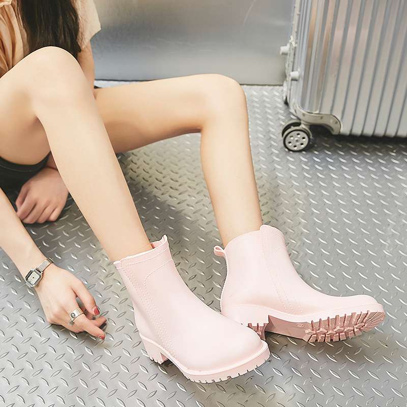 長靴レディース 上品シンプル 通勤用ショートブーツ