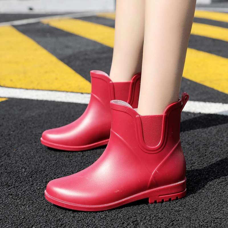 長靴レディース 長靴 スタイリッシュ防水ショートブーツ