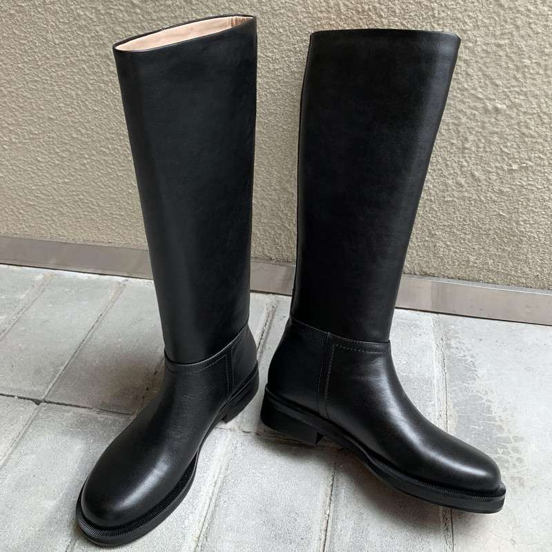 長靴レディース 長靴 シンプル美脚ロングブーツ