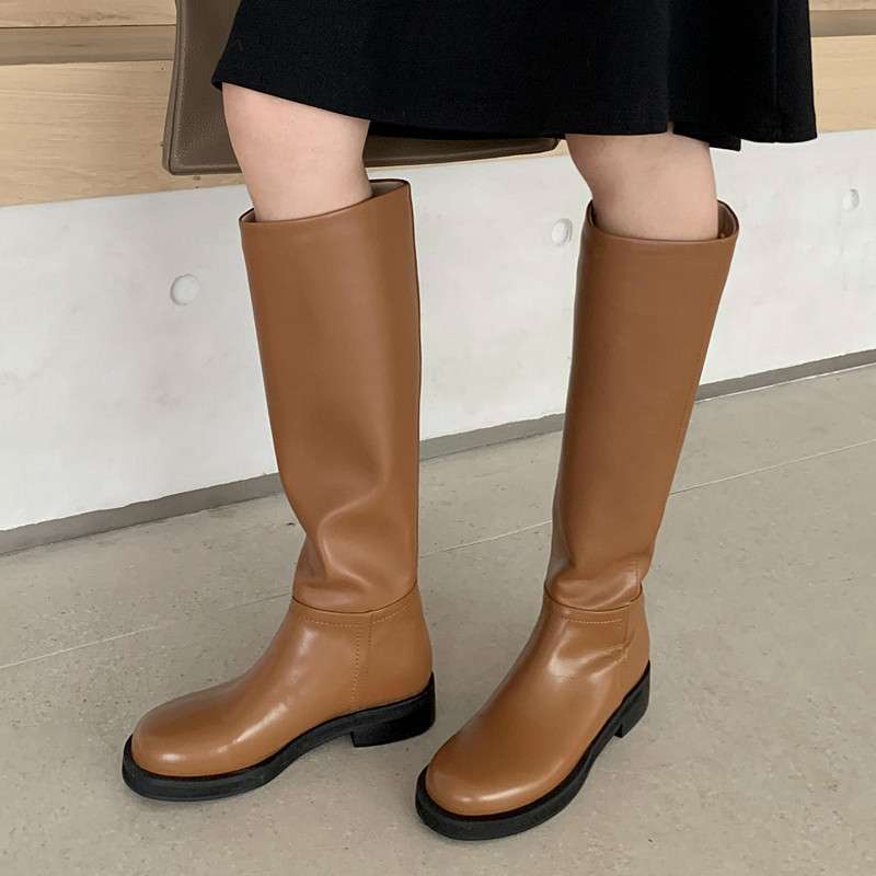 長靴レディース 長靴 シンプル美脚ロングブーツ