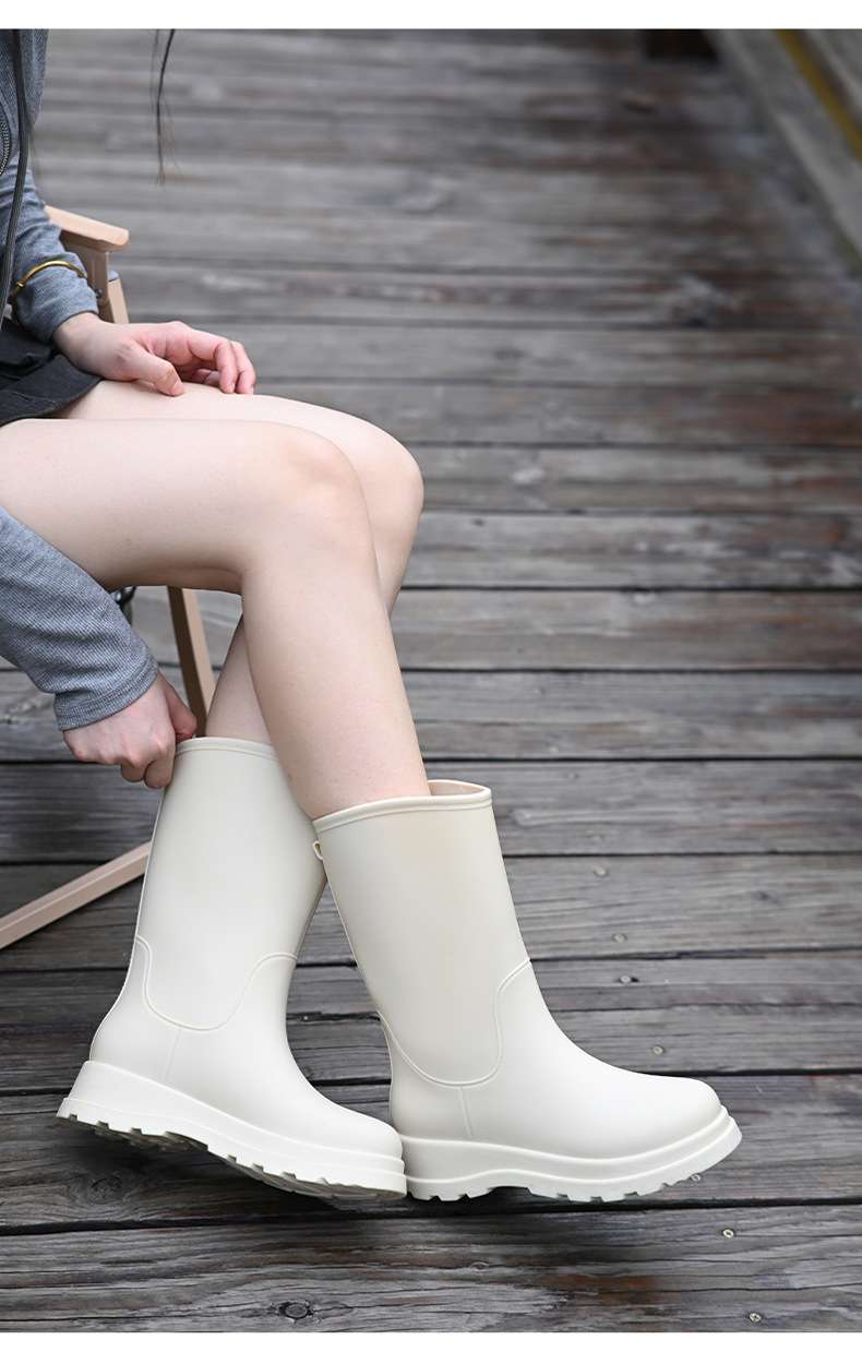 長靴レディース 長靴 モコモコ折り返しレインブーツ