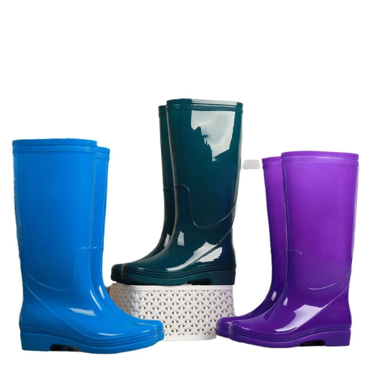 長靴レディース 艶やか光沢 防水作業長靴 女性用