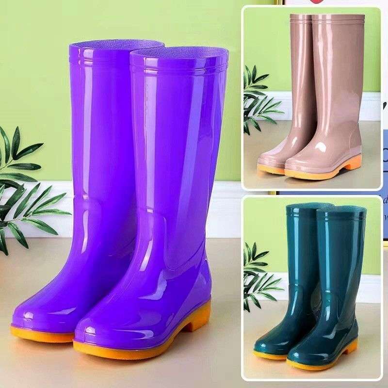 長靴レディース 快適ロング防水作業ブーツ