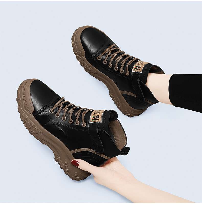 長靴レディース アウトドア風カジュアル厚底ブーツ