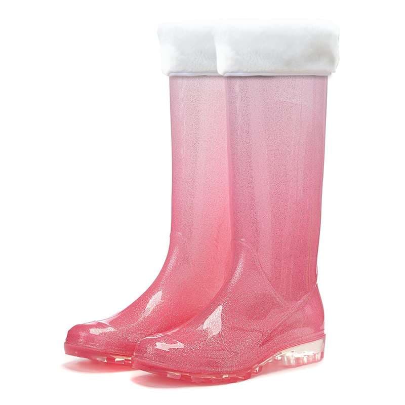 長靴レディース キラキラ輝くグラデーション雨靴