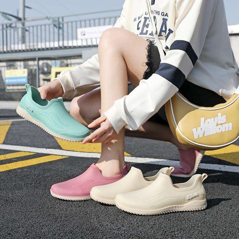 長靴レディース 長靴 快適スリップオン防水シューズ